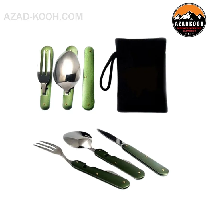 ست قاشق،چنگال و چاقو تاشو دارای پک