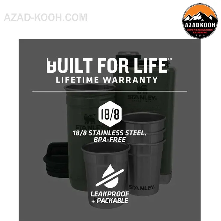 ست شات و قمقمه کتابی استنلی Adventure Steel Shots + Flask