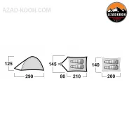 چادر 2 نفره هاسکی مدل BIZAM 2 CLASSIC