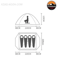 چادر چهار نفره کله گاوی (پیکینیو) K2021C ،   Pkeynew